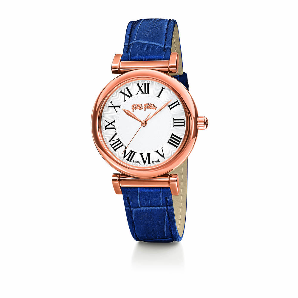 FOLLI FOLLIE – Γυναικείο ρολόι με δερμάτινο λουράκι FOLLI FOLLIE OBSESSION μπλε