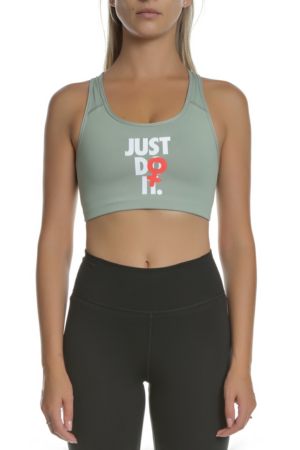 NIKE – Αθλητικό μπουστάκι μέτριας στήριξης JDI Nike Rebel Swoosh πράσινο