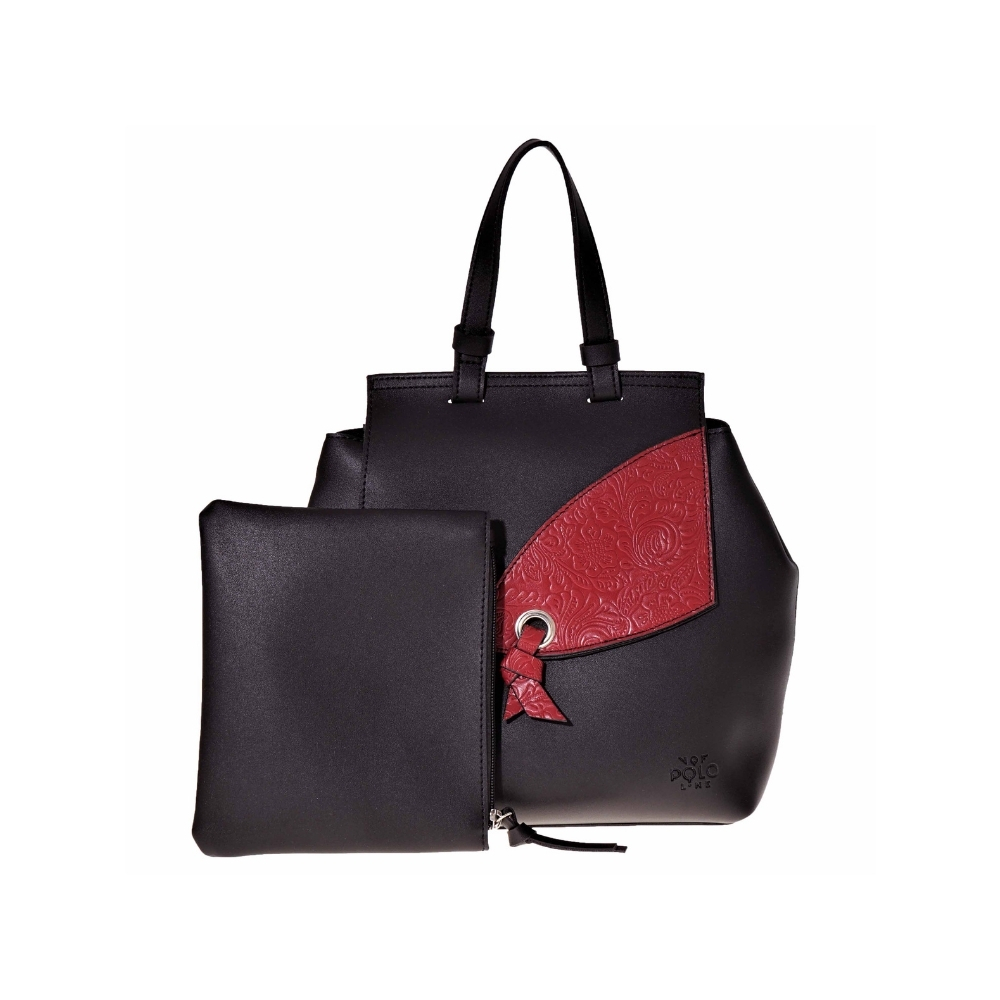 VQF POLO LINE – Γυναικεία τσάντα backpack VQF POLO LINE μαύρη μπορντό