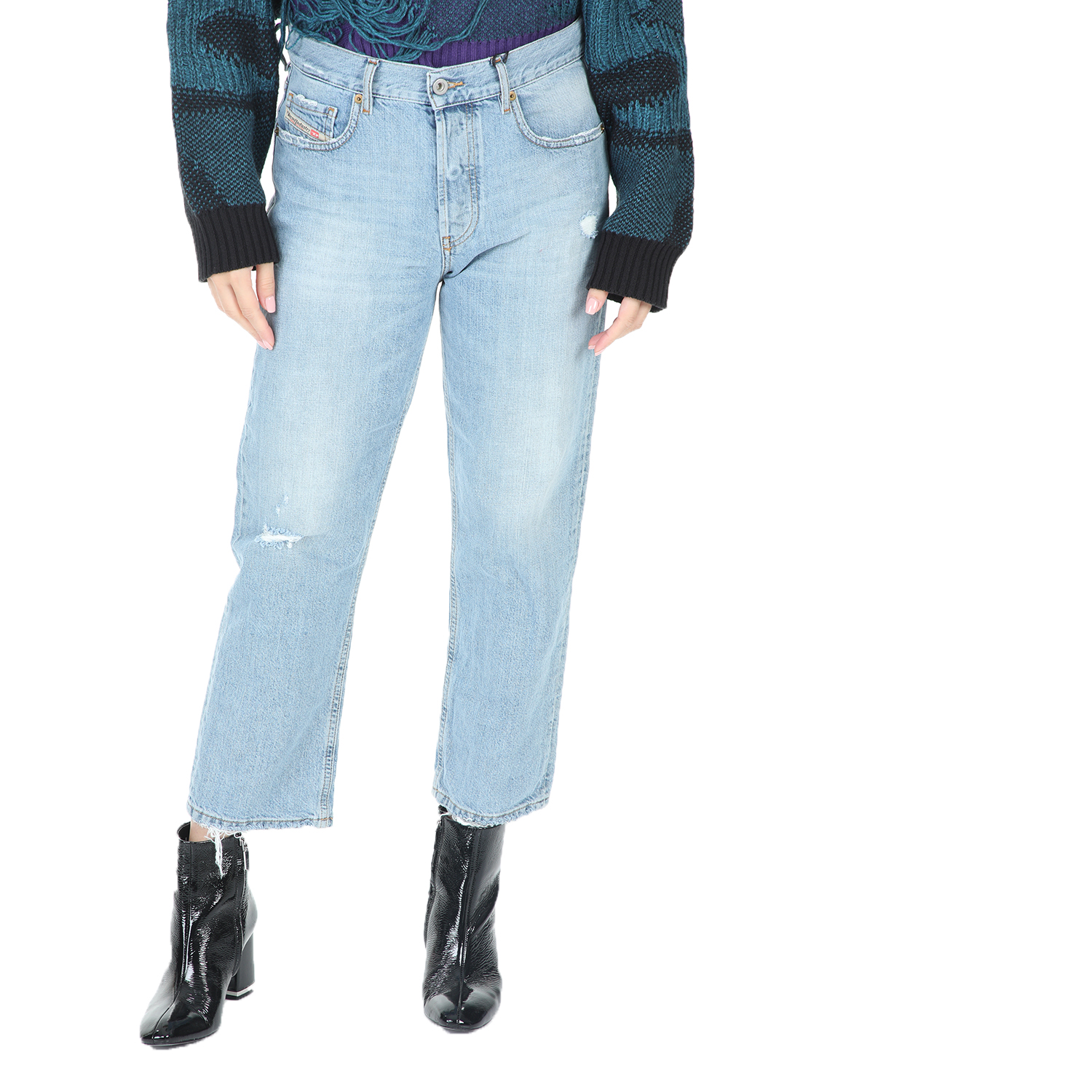 DIESEL – Γυναικείο cropped jean παντελόνι DIESEL ARYEL L.32 μπλε