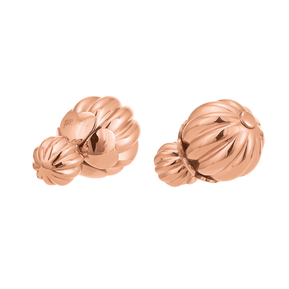 FOLLI FOLLIE – Γυναικεία καρφωτά σκουλαρίκια ατσάλινα FOLLI FOLLIE Style Fairy ροζ-χρυσά