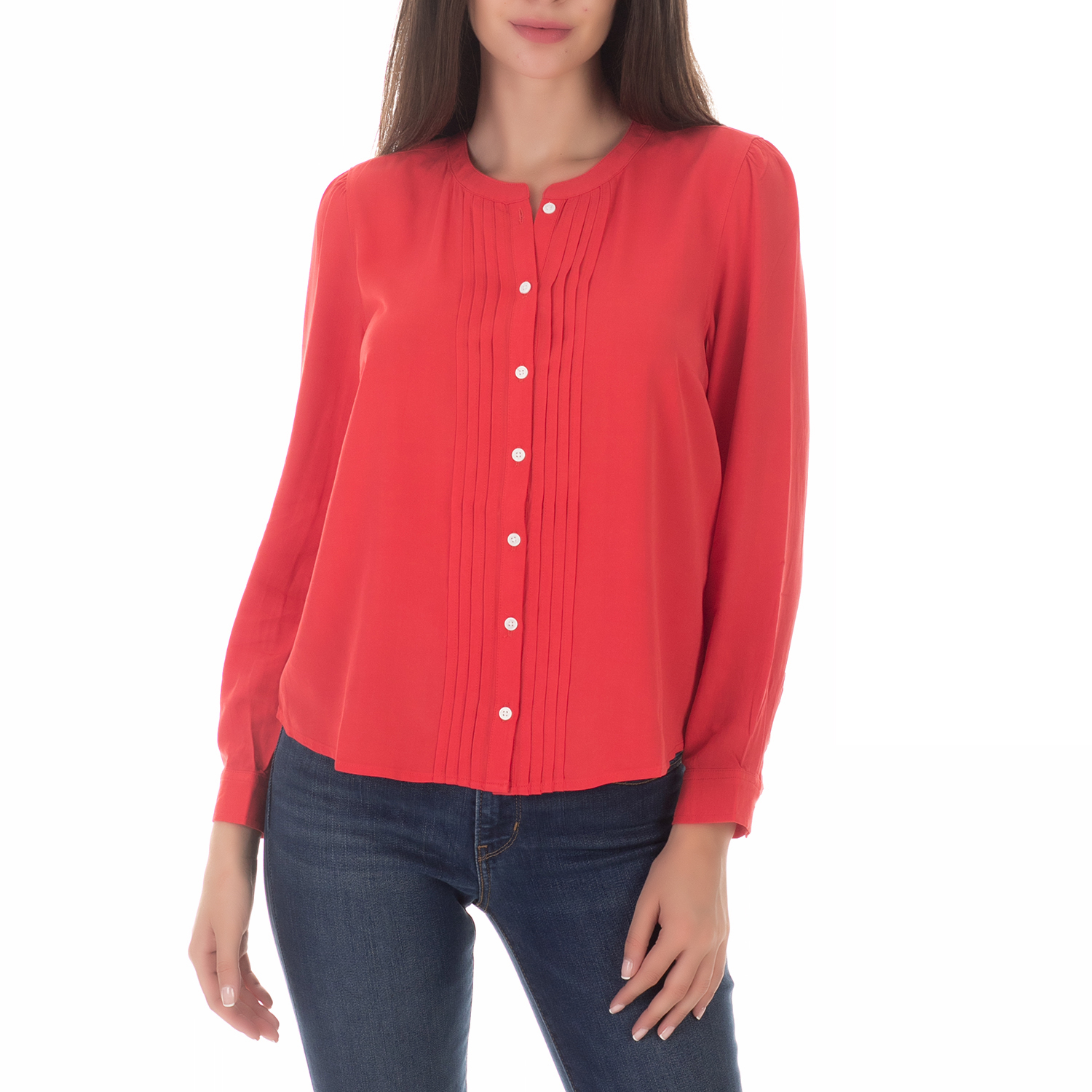 LEVI’S – Γυναικείο μακρυμάνικο πουκάμισο LEVI’S MAYA TOP POINSETTIA κόκκινο