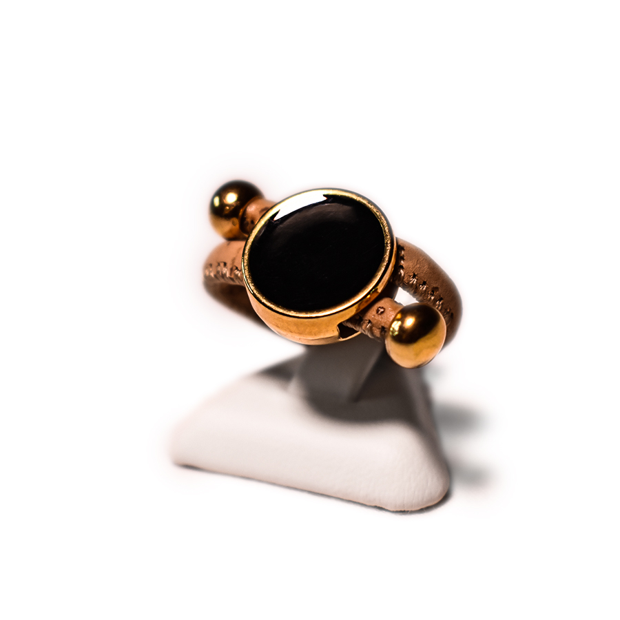 APOXYLO – Γυναικείο δαχτυλίδι APOXYLO MINI BLACK καφέ μαύρο