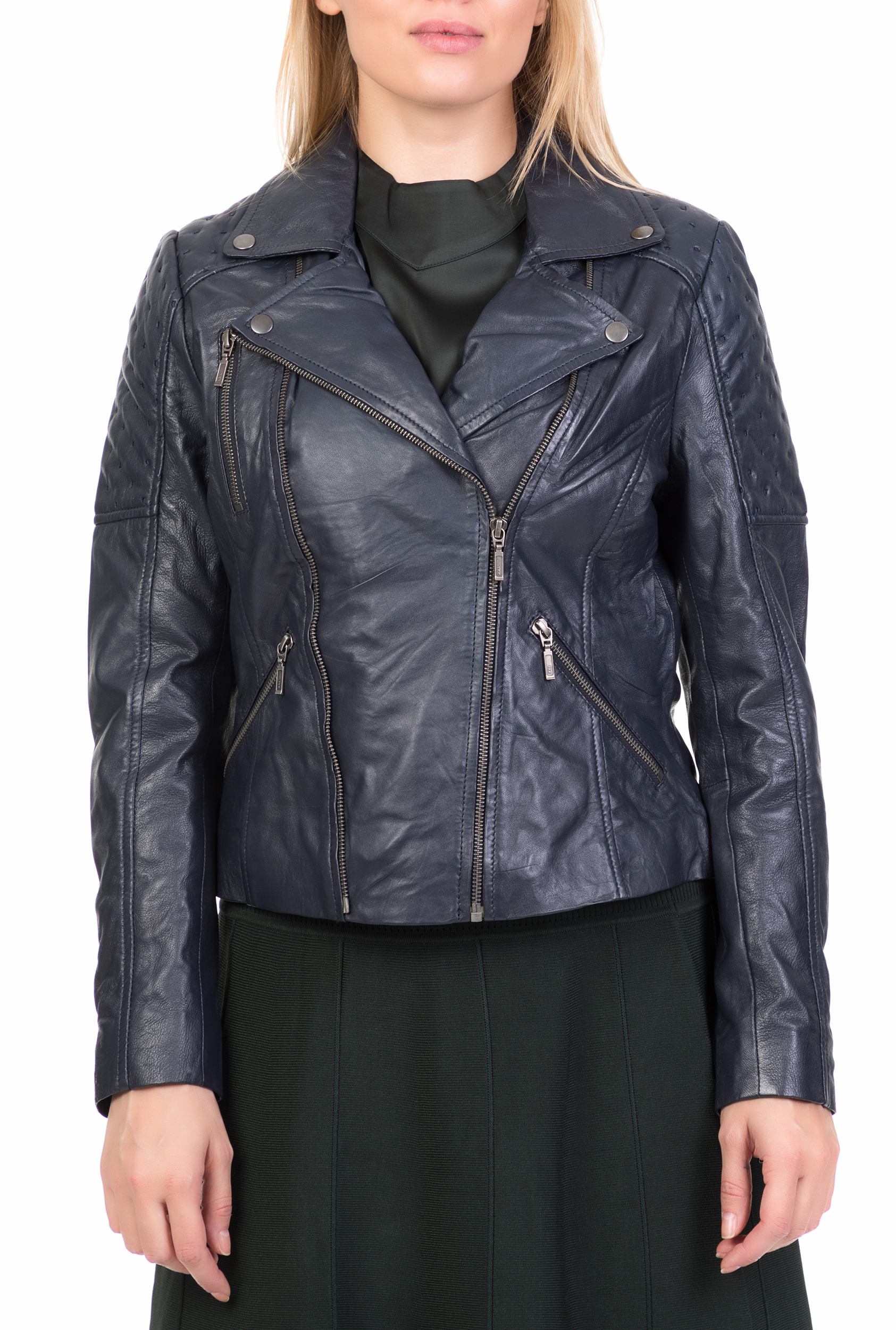 NUMPH – Γυναικείο δερμάτινο jacket BACUPARI NUMPH σκούρο μπλε