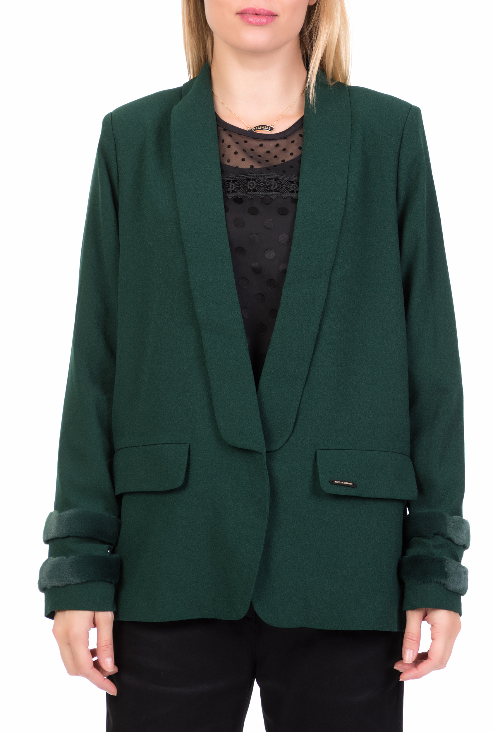 NUMPH – Γυναικείο σακάκι ESTEFANIA NUMPH σκούρο πράσινο