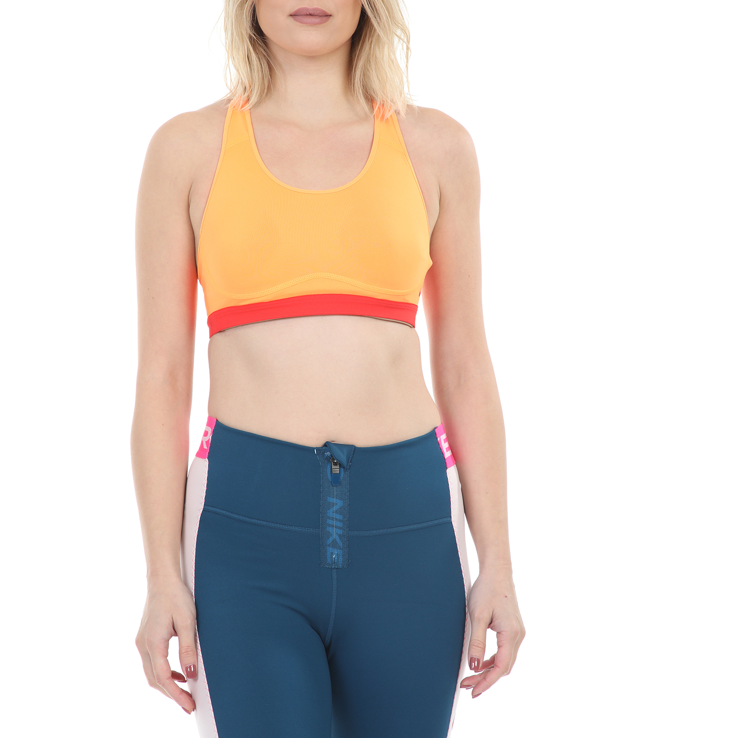 NIKE – Γυναικείο αθλητικό μπουστάκι NIKE Pro Fierce πορτοκαλί