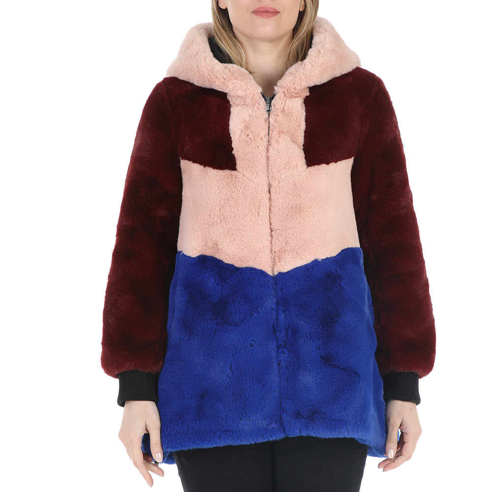 TAVUS – Γυναικείο γούνινο παλτό TAVUS μπλε ροζ