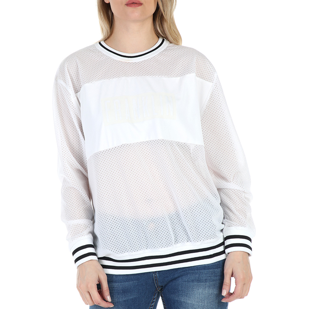 FRANKLIN & MARSHALL – Ανδρική μακρυμάνικη μπλούζα FRANKLIN & MARSHALL λευκή