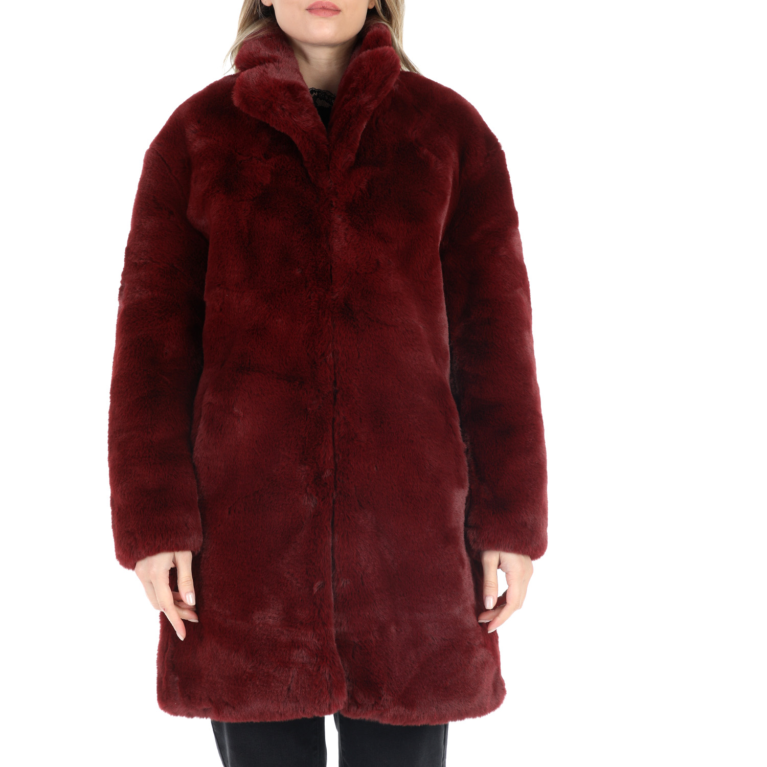 TAVUS – Γυναικείο γούνινο παλτό TAVUS κόκκινο