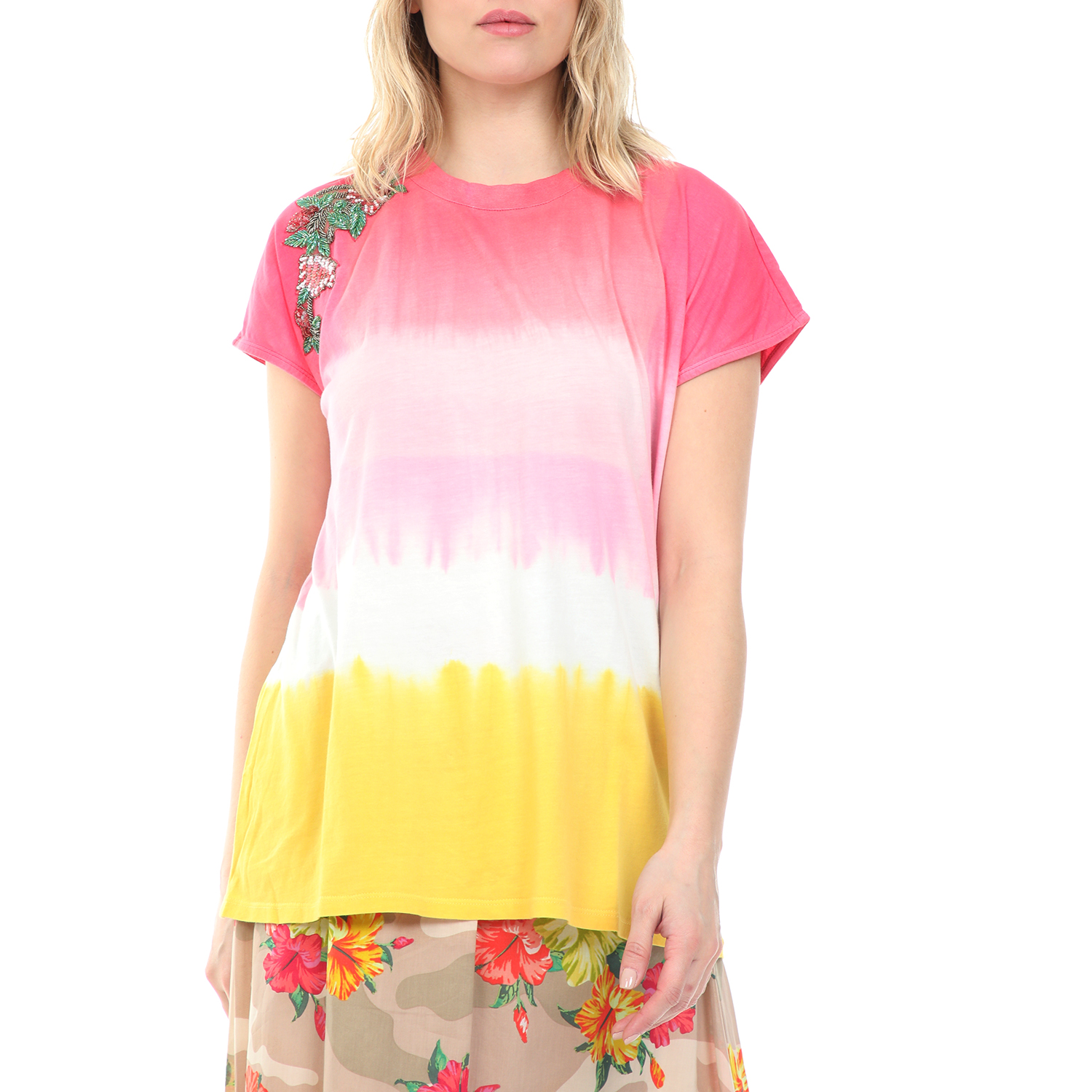 TWIN-SET – Γυναικεία μπλούζα TWIN-SET ροζ κίτρινη