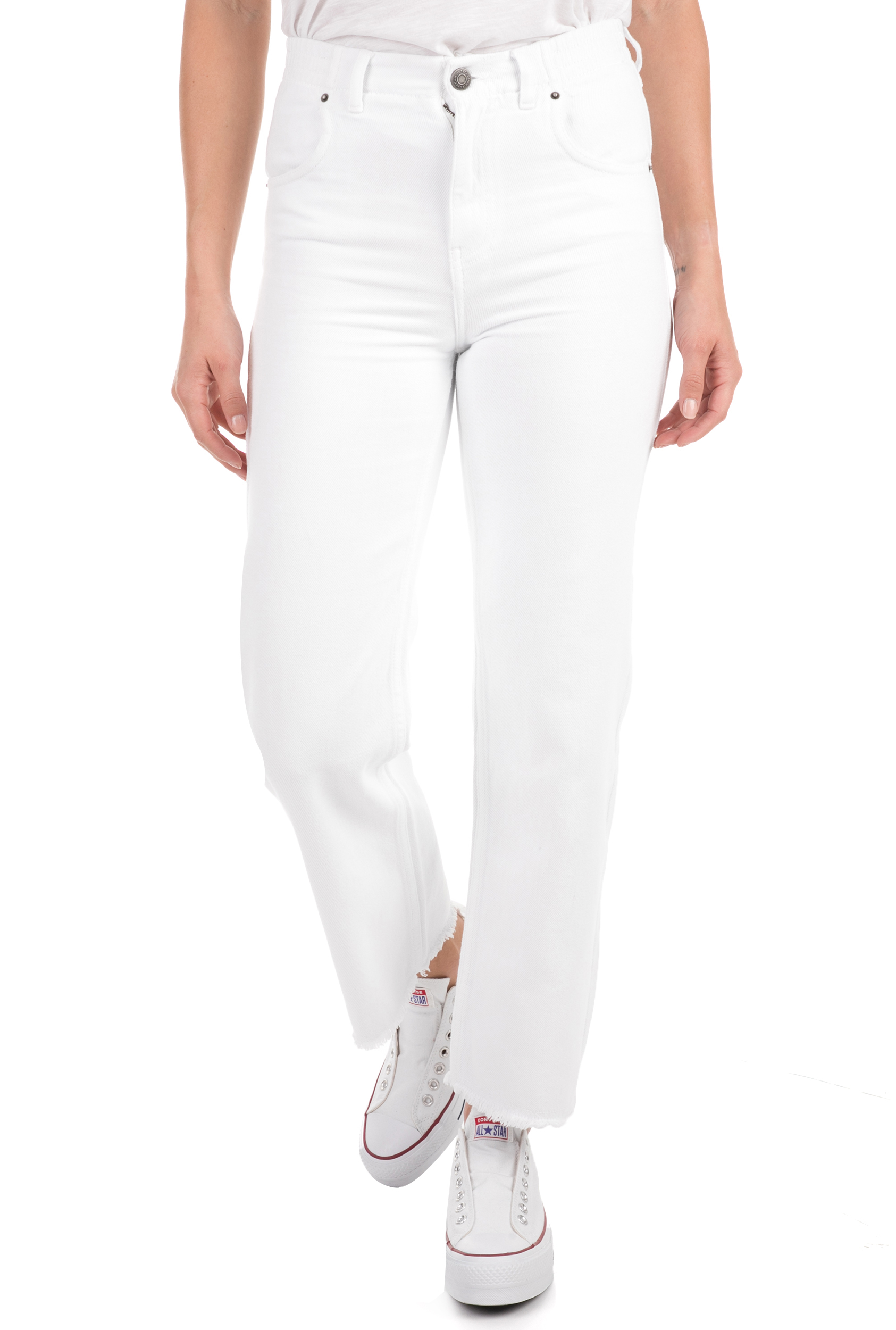 AMERICAN VINTAGE – Γυναικείο jean παντελόνι AMERICAN VINTAGE λευκό