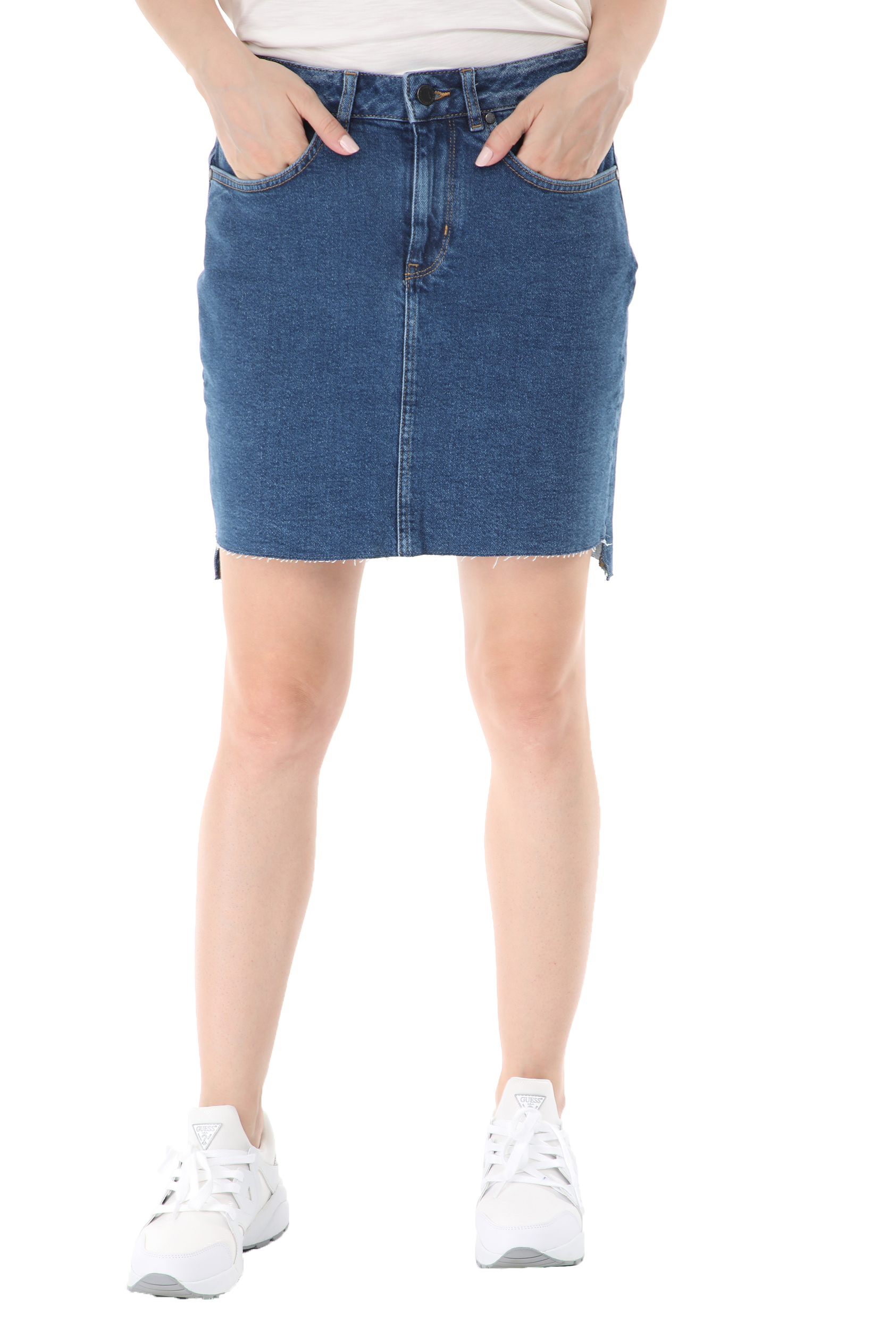 SUPERDRY – Γυναικεία jean mini φούστα SUPERDRY D2 μπλε