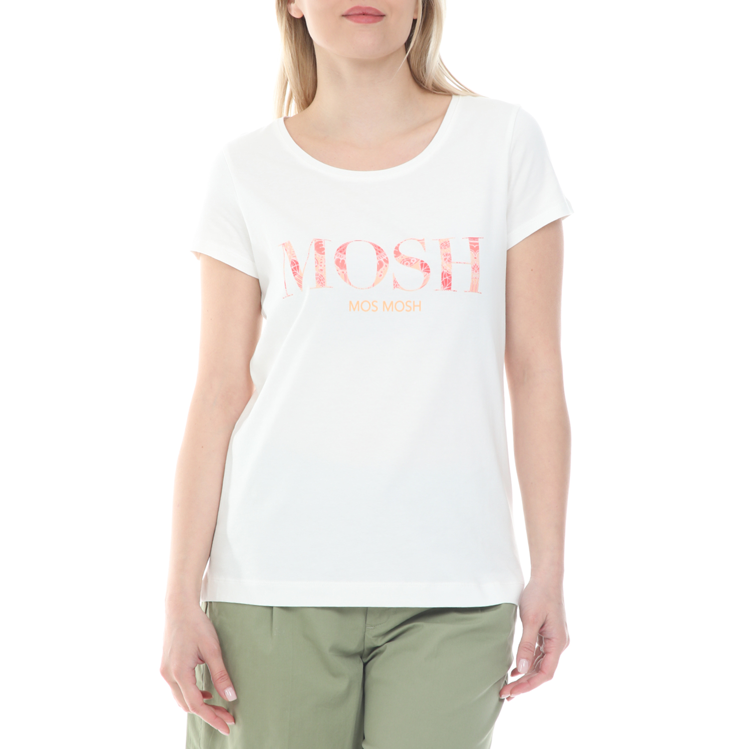 MOS MOSH – Γυναικεία μπλούζα MOS MOSH Arden Logo Vissa λευκή