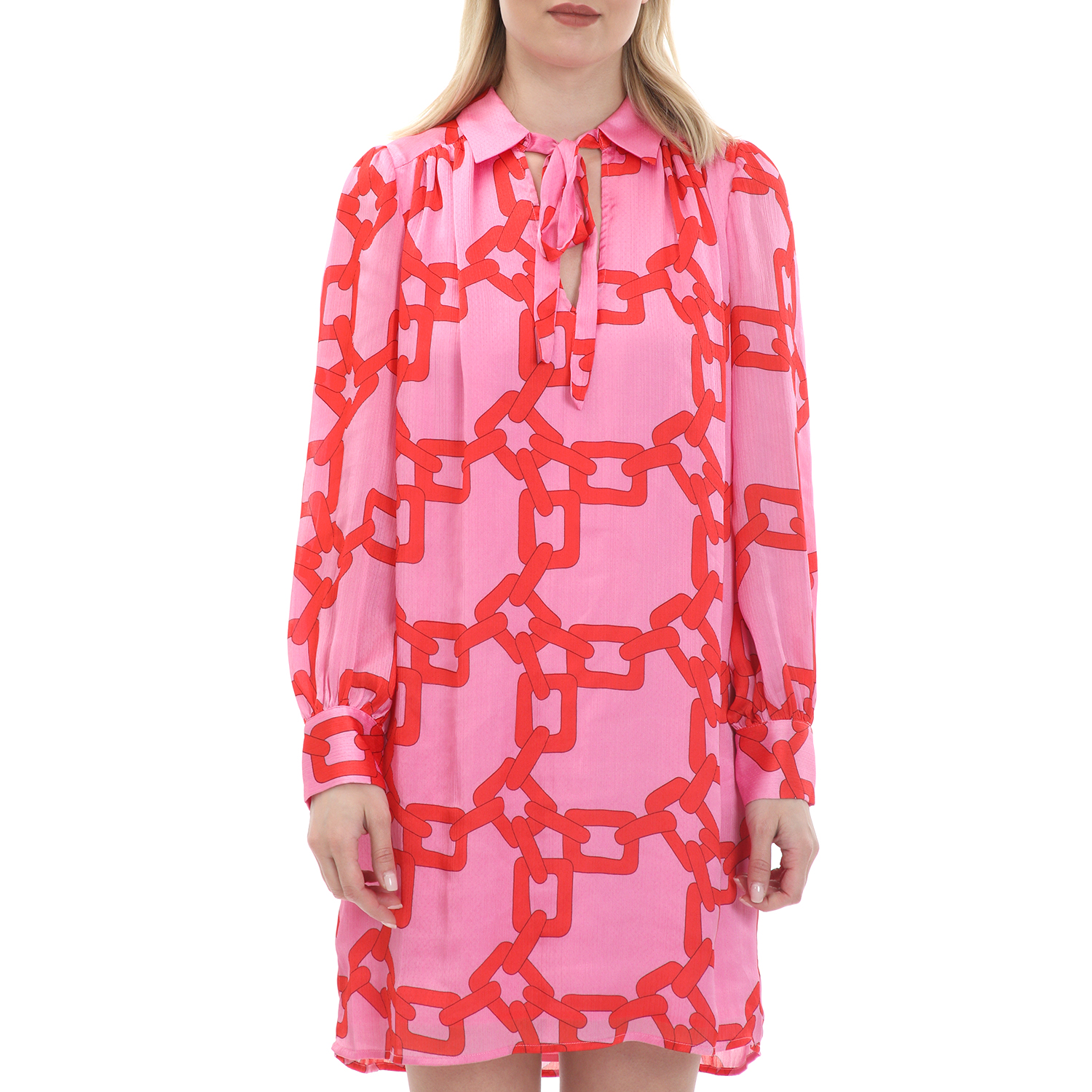 TRAFFIC PEOPLE – Γυναικείο mini φόρεμα TRAFFIC PEOPLE Chain Gang/Maisie ροζ κόκκινο