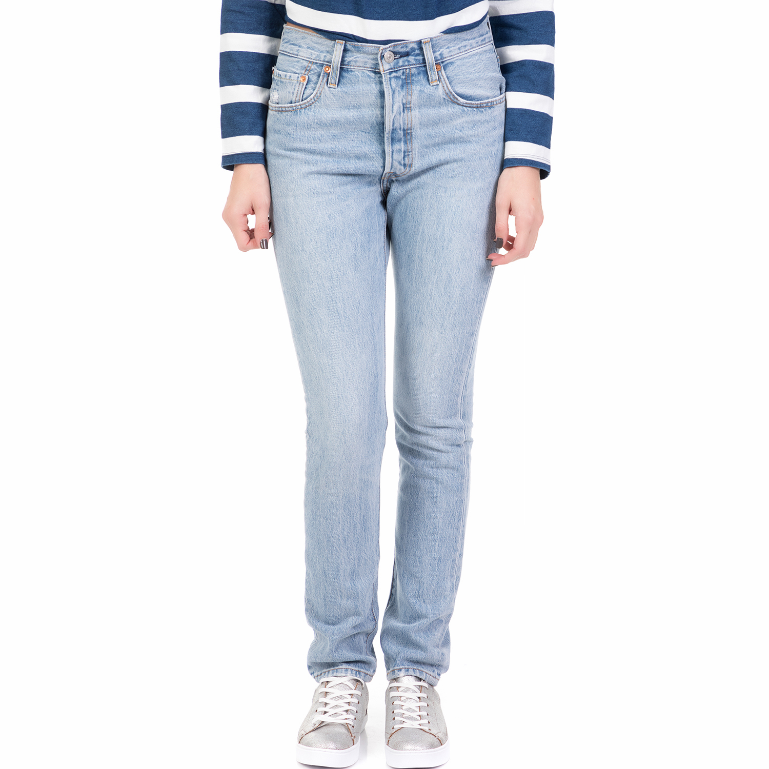 LEVI’S – Γυναικείο ψηλόμεσο τζιν παντελόνι LEVI’S 501 SKINNY LOVEFOOL μπλε