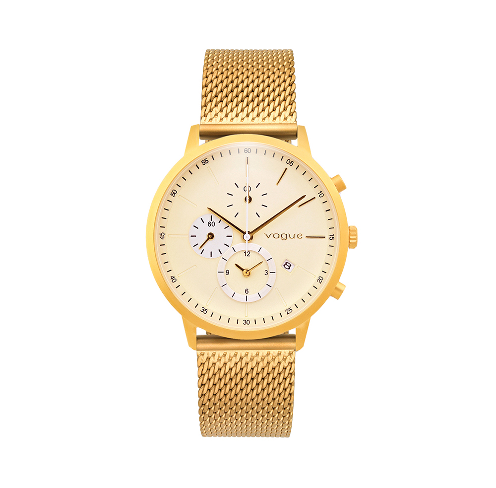 VOGUE – Unisex ρολόι χρονογράφος από ατσάλι VOGUE χρυσό