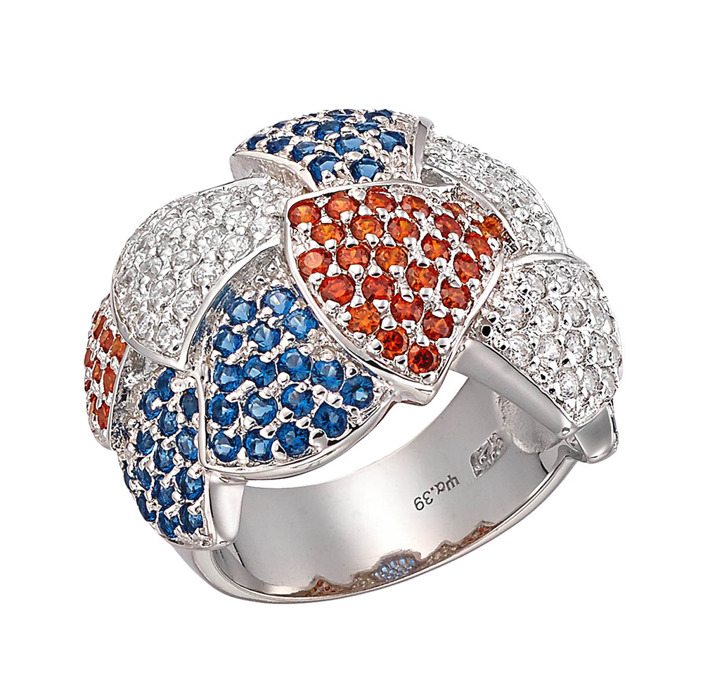 VOGUE – Γυναικείο ασημένιο δαχτυλίδι VOGUE μπλε πορτοκαλί