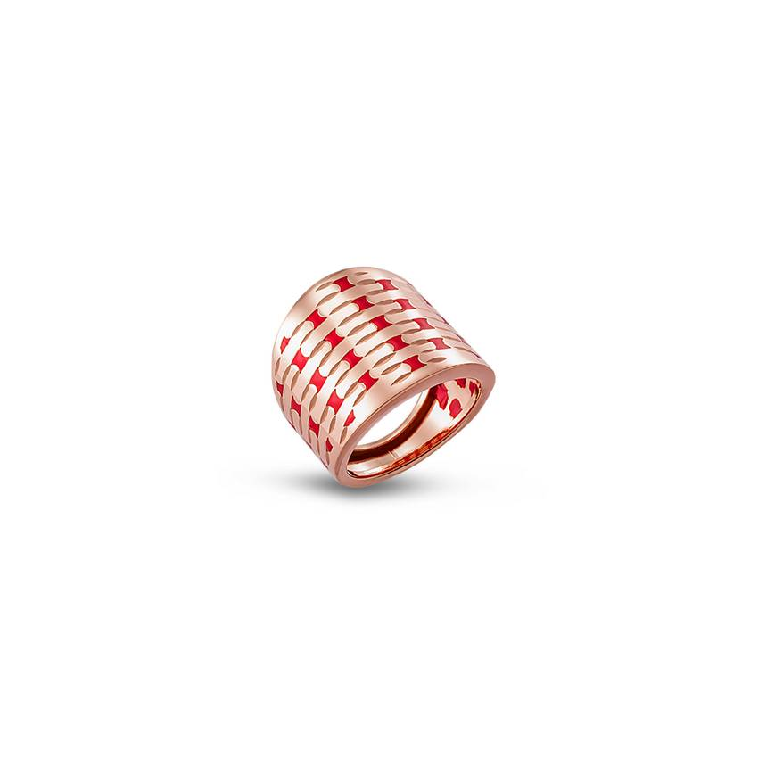 VOGUE – Γυναικείο ασημένιο φαρδύ δαχτυλίδι VOGUE ροζ χρυσό