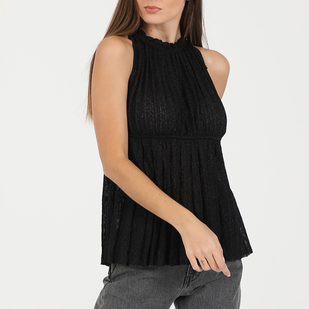 PRE-MISSONI – Γυναικεία πλεκτή μπλούζα PRE-MISSONI μαύρη ασημί