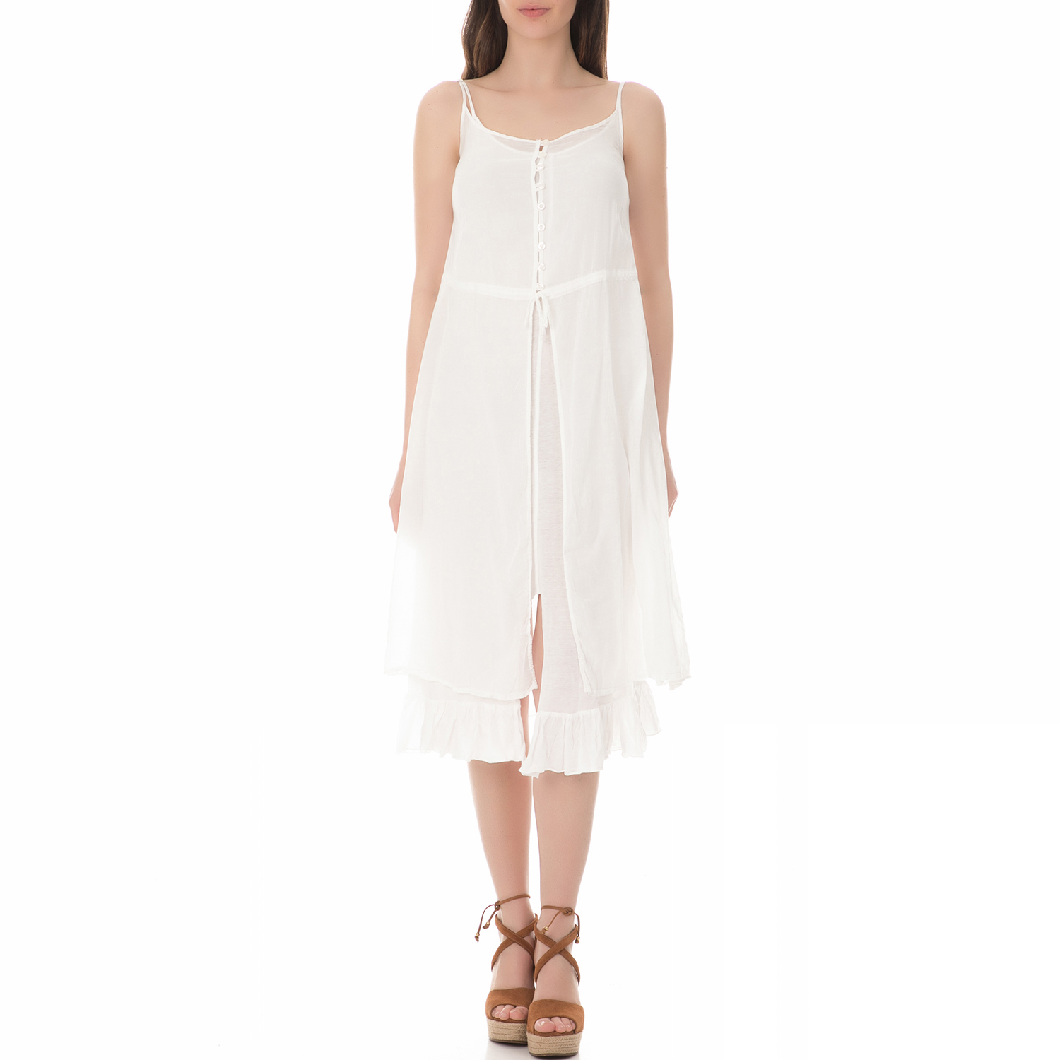 BRAEZ – Γυναικείο μίντι φόρεμα BRAEZ λευκό