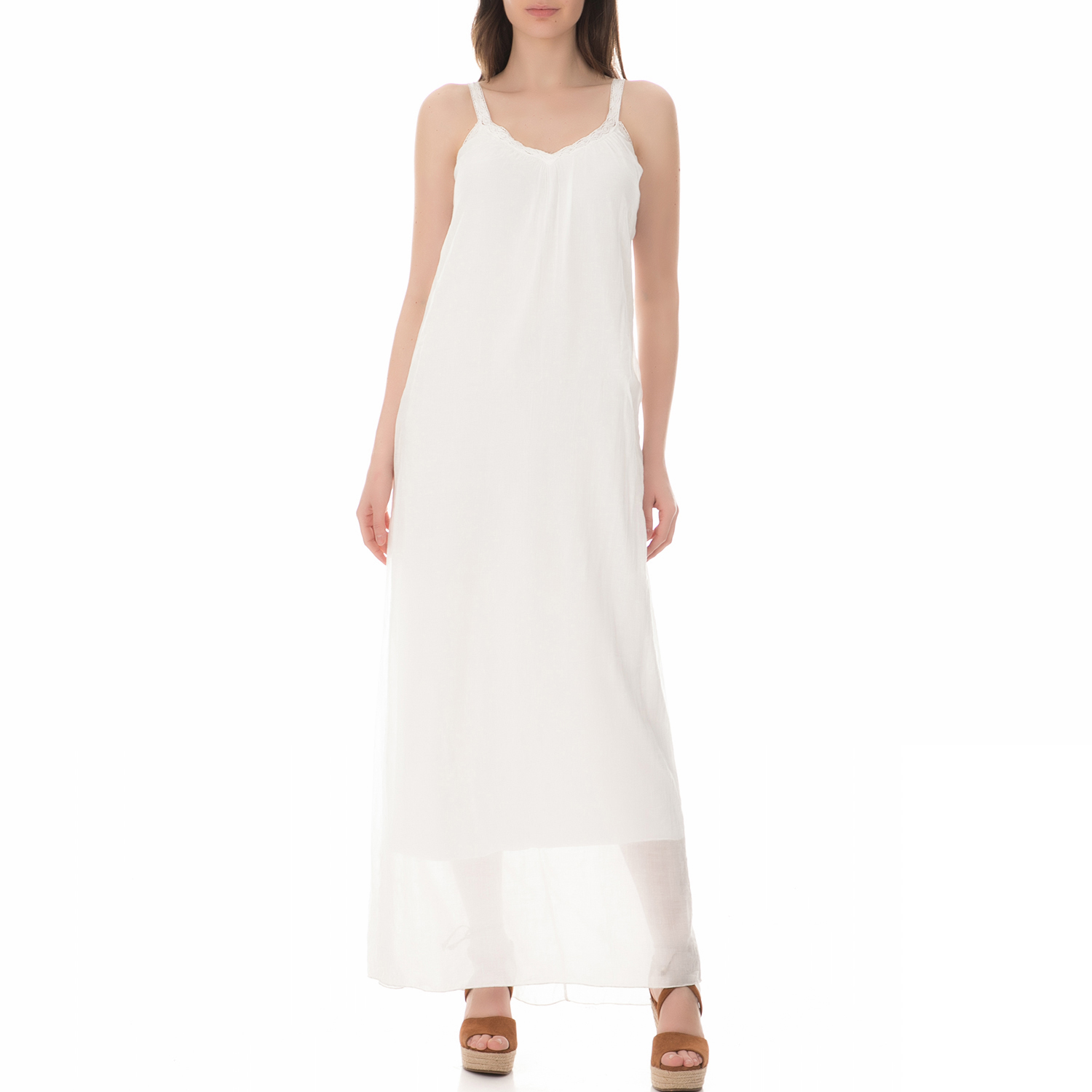BRAEZ – Γυναικείο μάξι φόρεμα BRAEZ λευκό