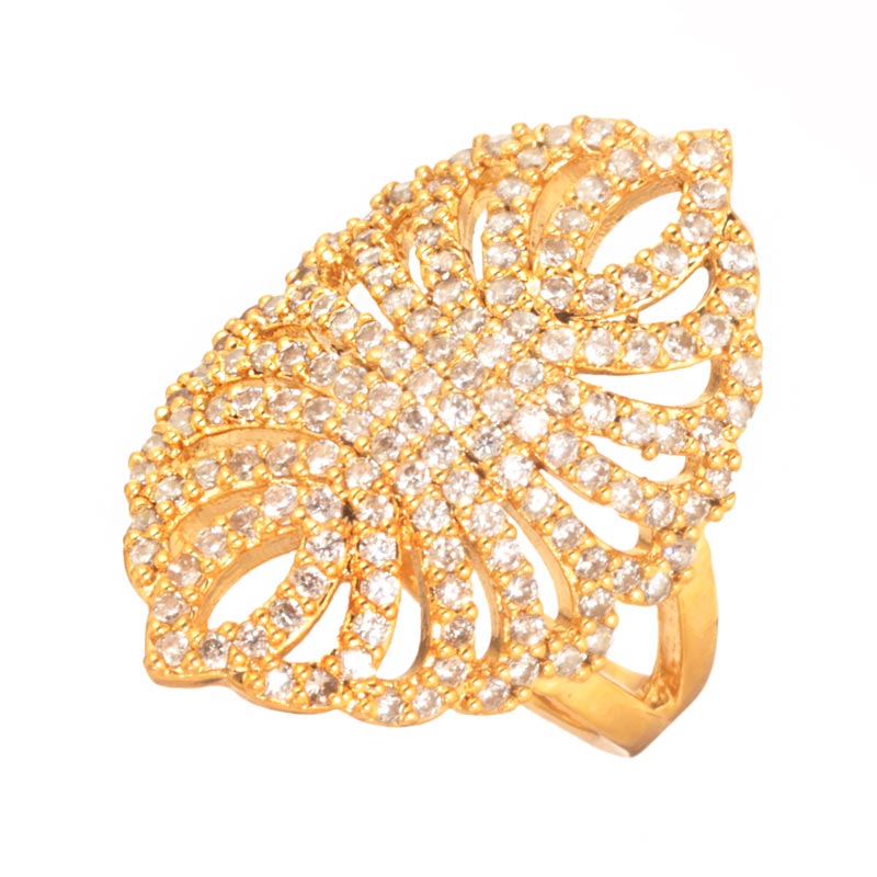 JEWELTUDE – Γυναικείο φαρδύ δαχτυλίδι JEWELTUDE από ορείχαλκο και ζιργκόν