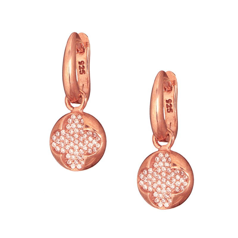 JEWELTUDE – Γυναικεία ασημένια κρεμαστά σκουλαρίκια JEWELTUDE ροζ χρυσά