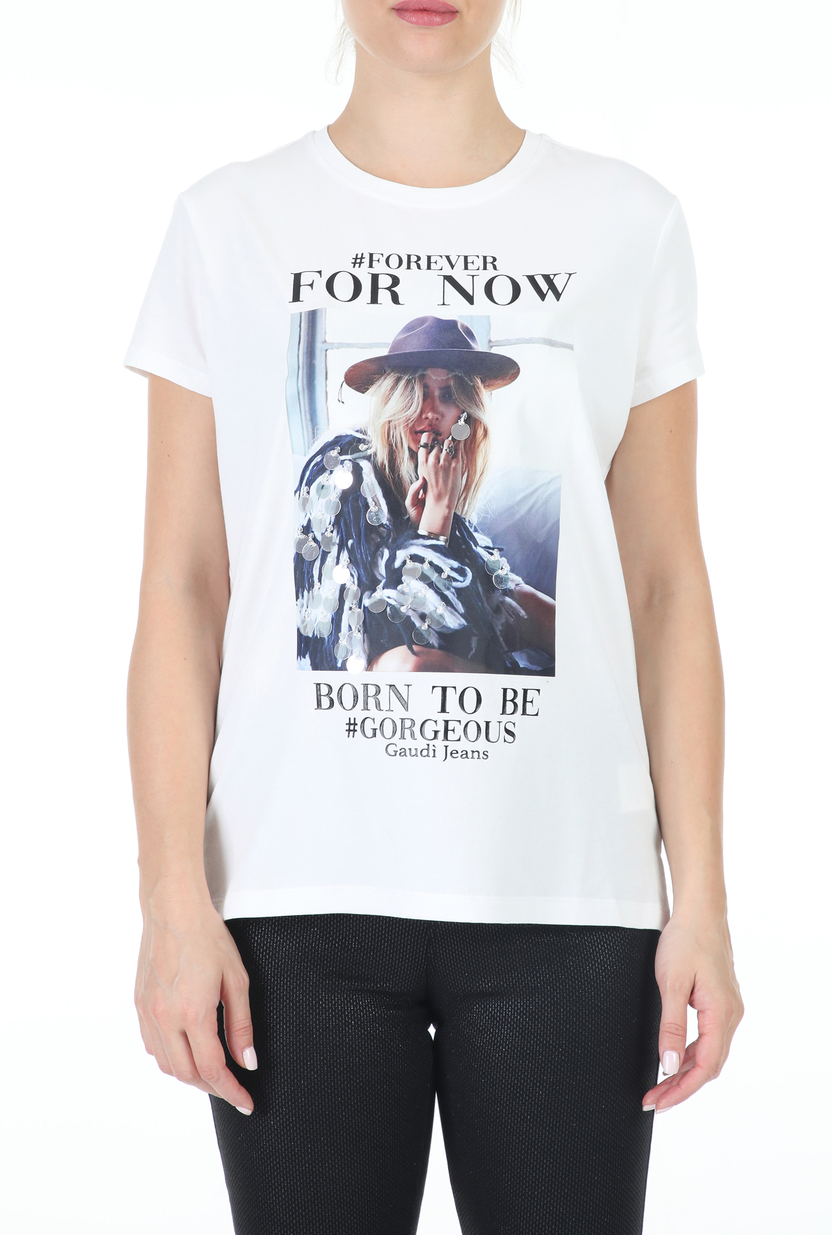 GAUDI – Γυναικείο t-shirt GAUDI JEANS DONNA T-SHIRT GIRO λευκό