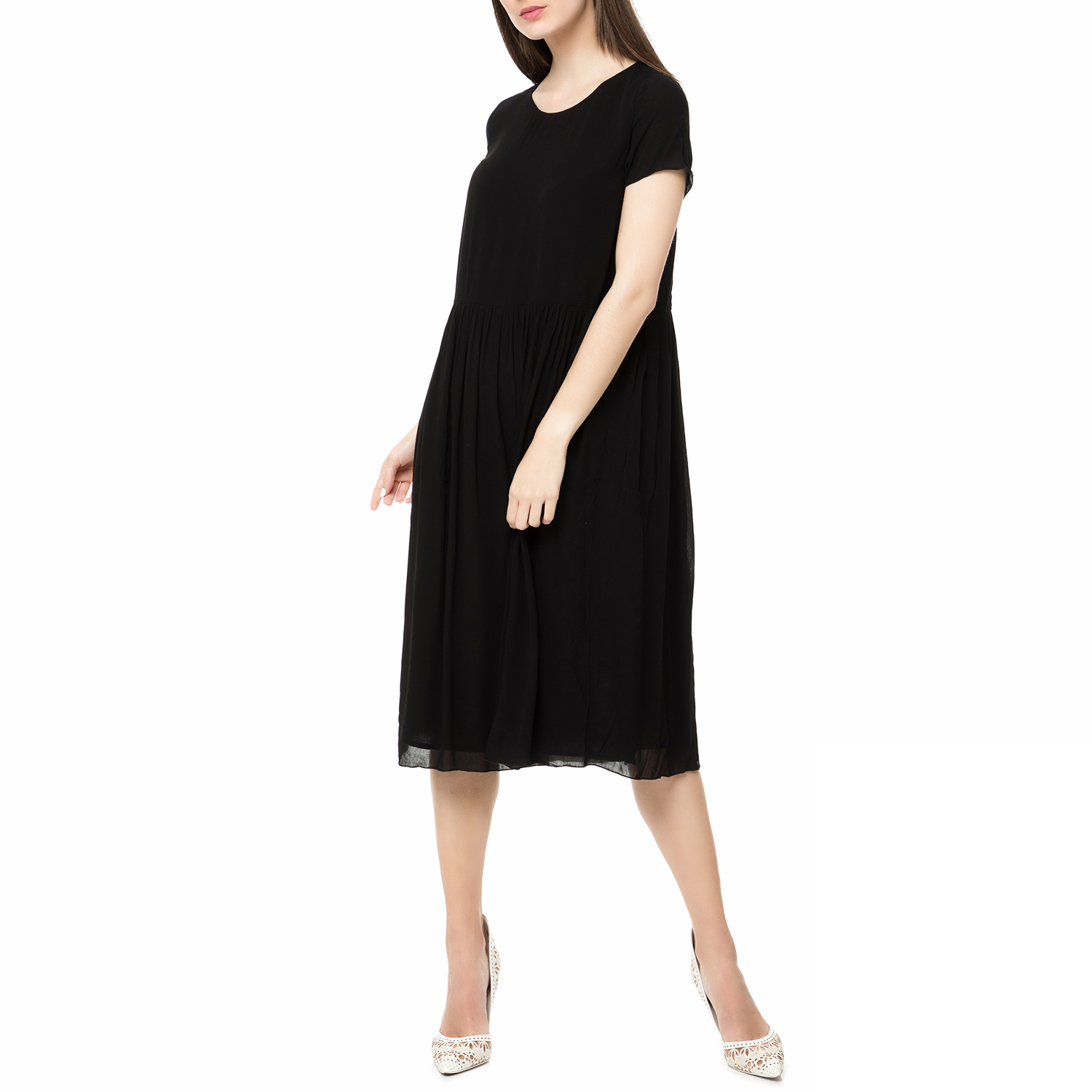 AMERICAN VINTAGE – Γυναικείο midi φόρεμα NEY111E17 AMERICAN VINTAGE μαύρο