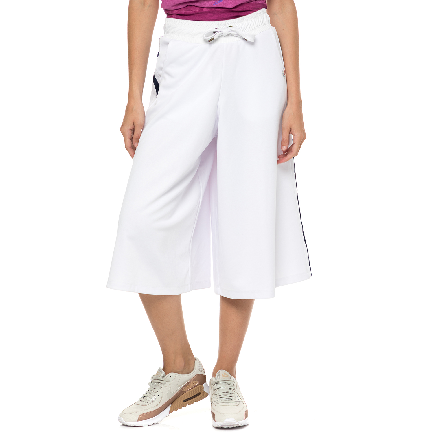 FRANKLIN & MARSHALL – Γυναικείο crop παντελόνι φόρμας FRANKLIN & MARSHALL λευκό